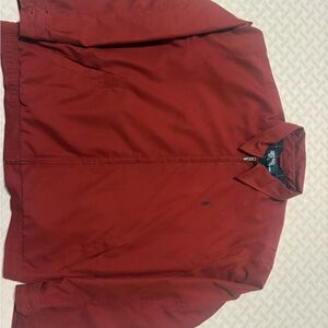 Polo Ralph Lauren Red Harrington Jacket Plaid Blanket Lined Men’s Zip Up Sz: Lrg